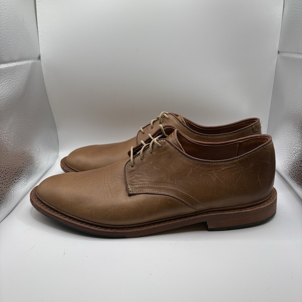 Allen Edmonds Academy Men's 11 D Brown Leather Plain Toe Derby Dress Shoes USA